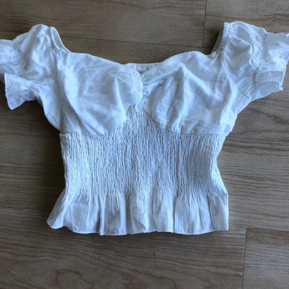 Princess Polly White Cinched Crop-top